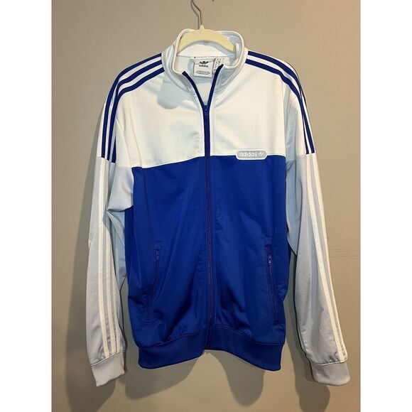 Adidas Mens Split Fire Bird Zip Up Size Small Royal‎ Blue - Picture 1 of 4